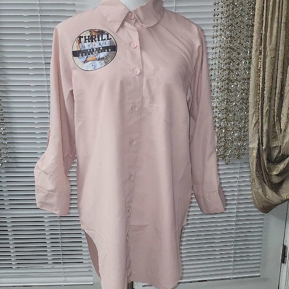 Thrill Blush Button-Up Blouse